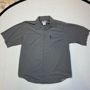 Columbia Men’s Short Sleeve Button Down Shirt Grey Sz L